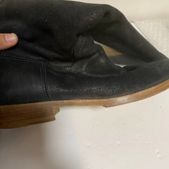 Rag & Bone New York Black Suede Tall Moto Boots - Size 36 - Picture 9 of 13